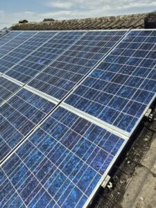 Clean solar panels after professional cleaning at a property in Barnby Dun, Doncaster, South Yorkshire.
